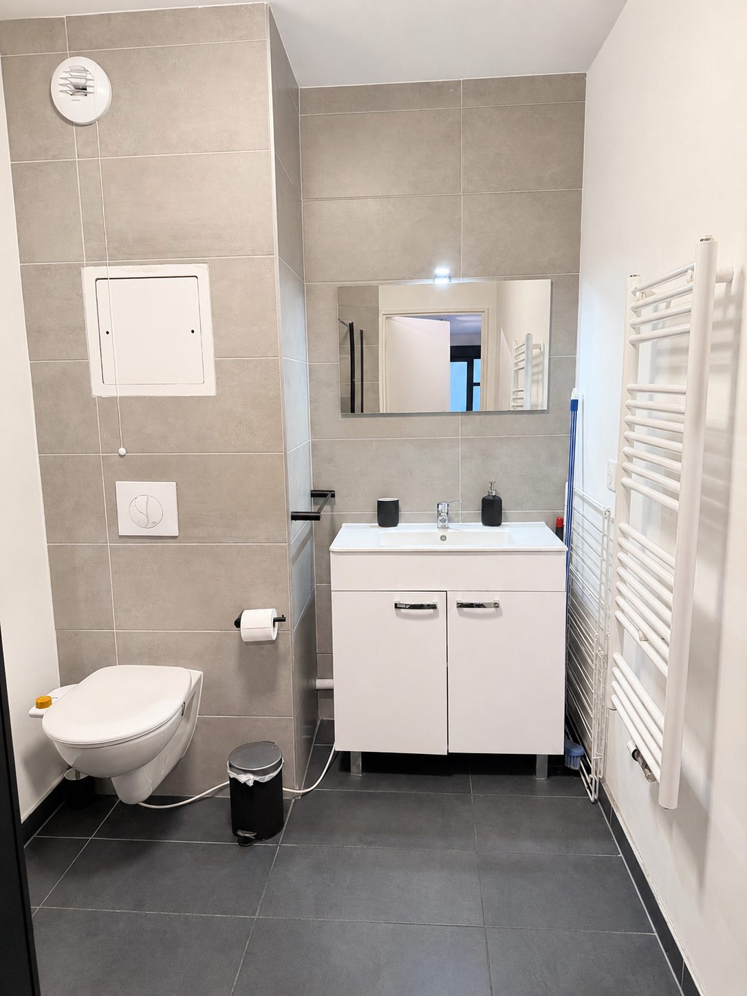 Salle de bain avec vasque et WC